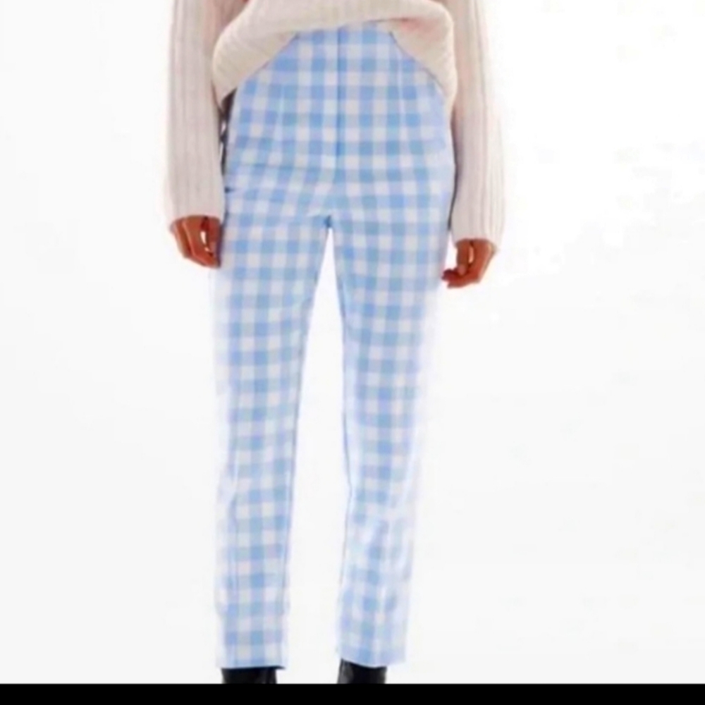 Mini Flared Gingham Plaid Pants